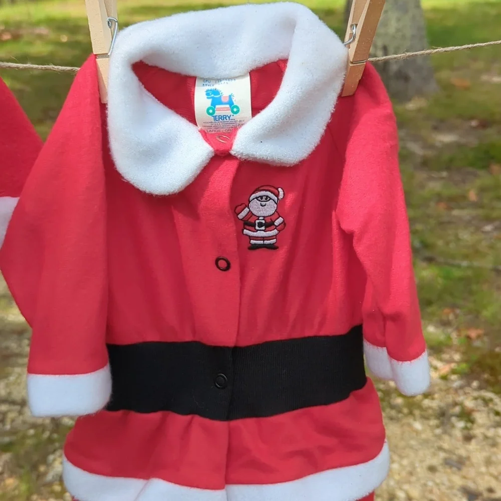 Vintage Santa Costume with‎ Hat Size 6-12M